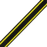 X-7489 D1 – 1.03” Black UHMWPE over Vectran® Webbing with Yellow Stripes; Custom colors available.